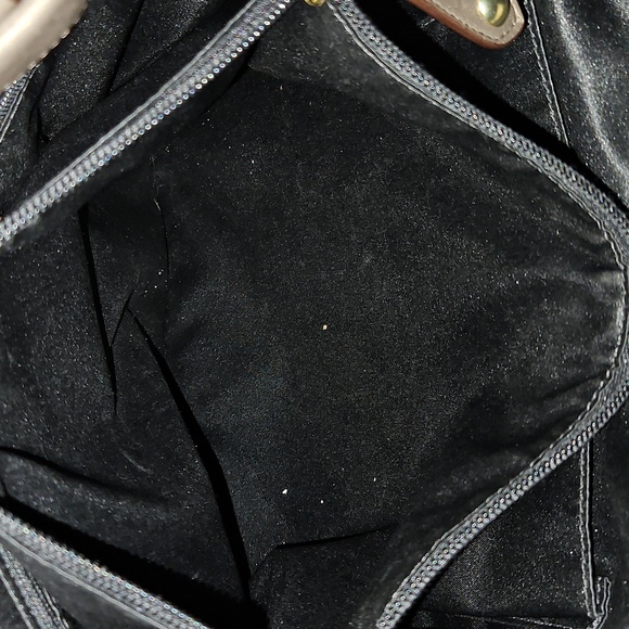 Coach Ashley Metallic Steel Leather Convertible Satchel Carryall Bag - Picture 9 of 12